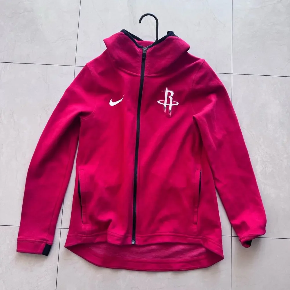 Nike NBA Houston Rockets Showtime Hoodie Dri-Fit Red Full Zip M Size Authentic